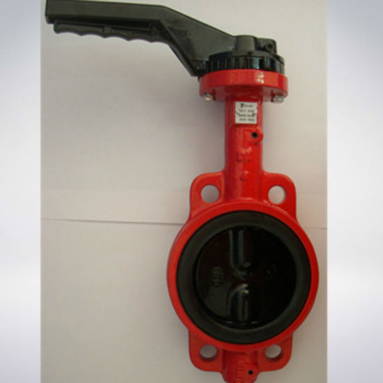 Viton Lined EPDM Seat with Gear Box Wafer Butterfly Valve