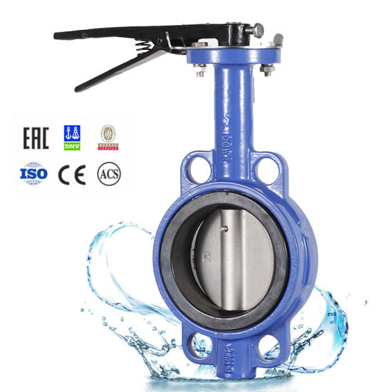 CF8 Di Ci EPDM PTFE Strong Acid Ductile Iron Lever Opreated Wafer Lug Butterfly Valve