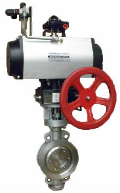 Approved Metal Seat Pneumatic Actuator and Manual Override Butterfly Valve